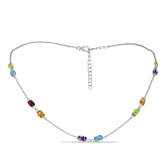 Collar de Plata con Amatista de Marruecos y Peridoto de Changbai