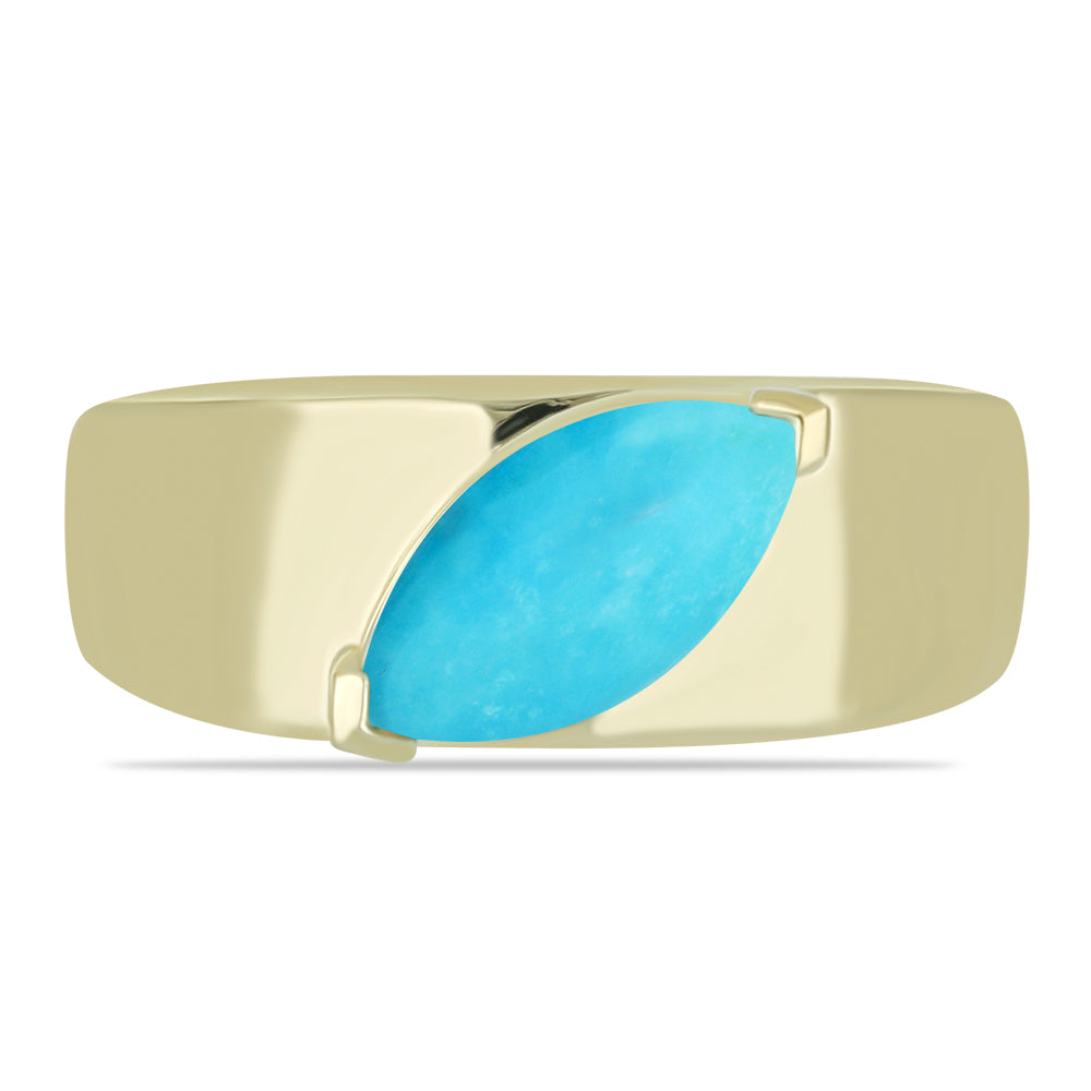 Anillo de Plata Bañada en Oro con Turquesa Bella Durmiente 1 