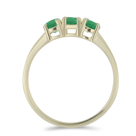 Anillo de Plata Bañada en Oro con Esmeralda de Brasil