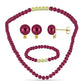 Conjunto Pepita con Perla Púrpura de Agua dulce y Citrino de los Montes Urales ( Collar +Pendientes +Pulsera )