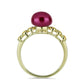 Anillo de Plata Bañada en Oro con Perla Púrpura de Agua dulce y Citrino de los Montes Urales