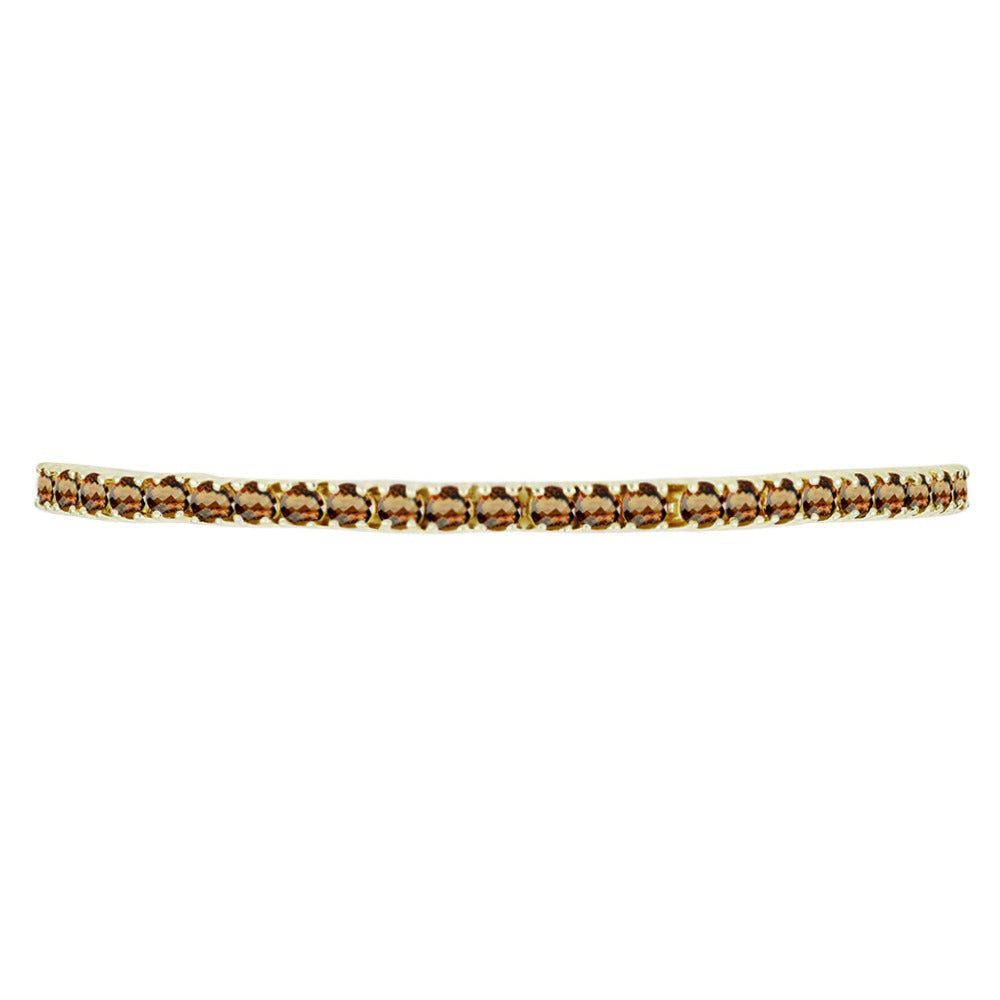 Pulsera de Plata Bañada en Oro con Cuarzo Coñac 2 