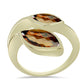 Anillo de Plata Bañada en Oro con Cuarzo Coñac