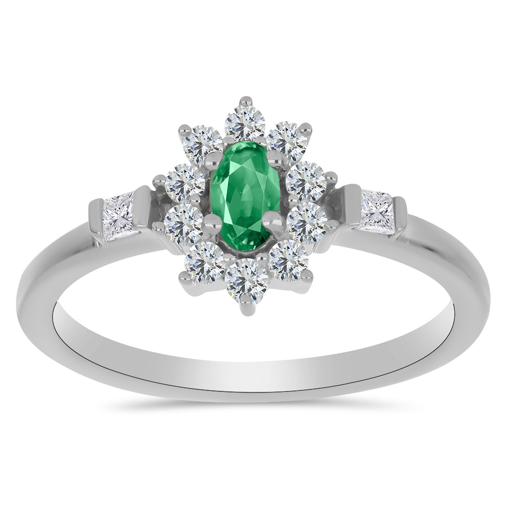 Anillo de Plata con Alejandrita natural y Topacio Blanco