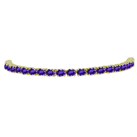 Pulsera de Plata Bañada en Oro con Amatista de Marruecos
