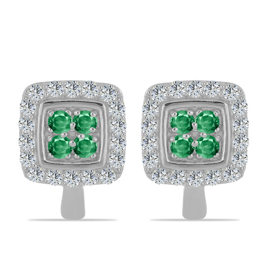 Pendientes de Plata con Alejandrita natural y Topacio Blanco