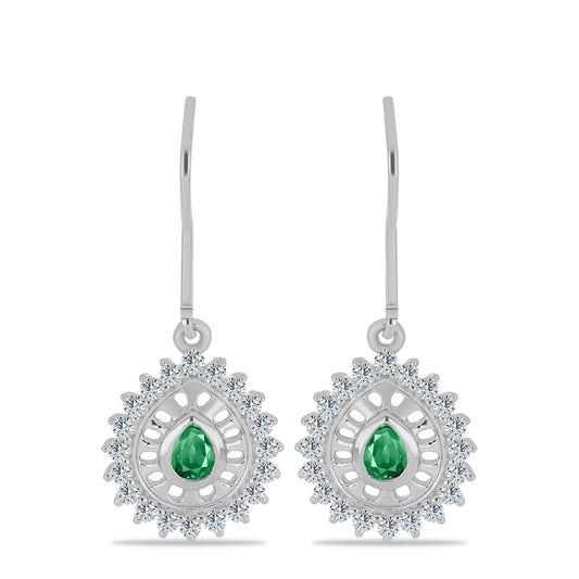 Pendientes de Plata con Alejandrita natural y Topacio Blanco