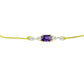 Pulsera de Plata Bañada en Oro con Amatista de Marruecos y Topacio Blanco