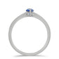 Anillo de Plata con Moisanita azul real certificado y cultivado en laboratorio
