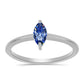 Anillo de Plata con Moisanita azul real certificado y cultivado en laboratorio