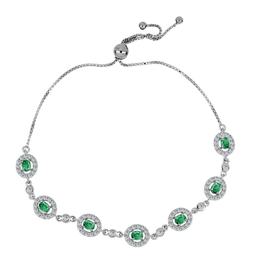 Pulsera de Plata con Alejandrita natural y Topacio Blanco