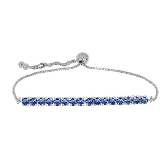 Pulsera de Plata con Moisanita azul real certificado y cultivado en laboratorio