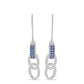 Pendientes de Plata con Moisanita azul real certificado y cultivado en laboratorio