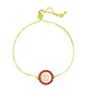 Pulsera de Plata Bañada en Oro con Perla de Agua Dulce y Rubí de Madagascar