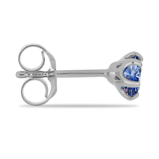 Pendientes de Plata con Moisanita azul real certificado y cultivado en laboratorio