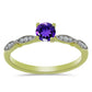 Anillo de Plata Bañada en Oro con Amatista de Marruecos y Topacio Blanco