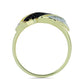 Anillo de Plata Bañada en Oro con Espinela Negra y Topacio Blanco
