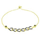 Pulsera de Plata Bañada en Oro con Espinela Negra