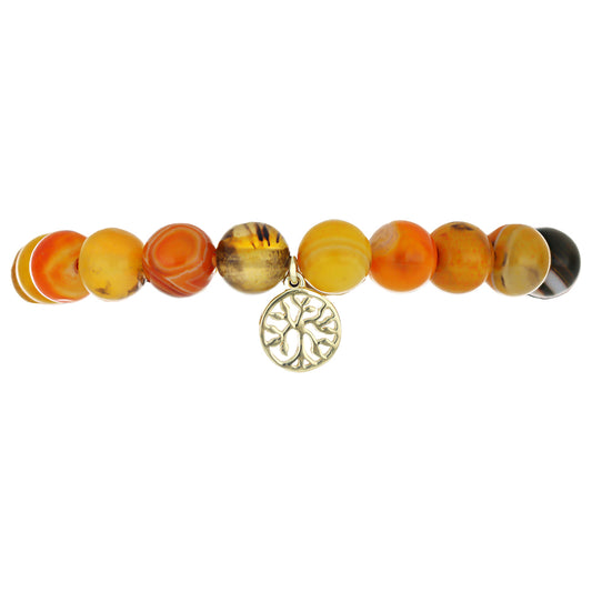 Pulsera de Plata Bañada en Oro con Jasper de Bumble Bee