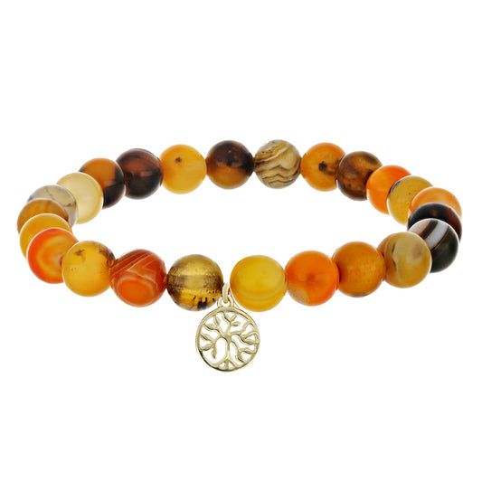 Pulsera de Plata Bañada en Oro con Jasper de Bumble Bee