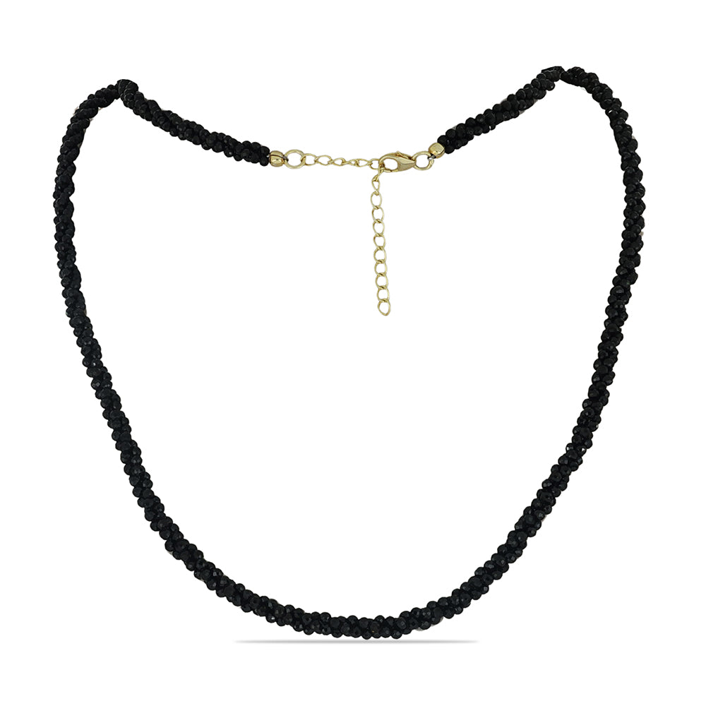 Collar de Plata Bañada en Oro con Espinela Negra 1 