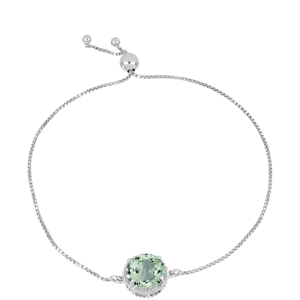 Pulsera de Plata con Amatista Verde 1 