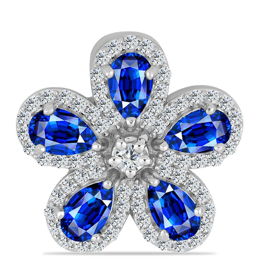 Colgante de Plata con Zafiro Azul Australiano y Topacio Blanco