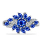 Anillo de Plata con Zafiro Azul Australiano y Topacio Blanco