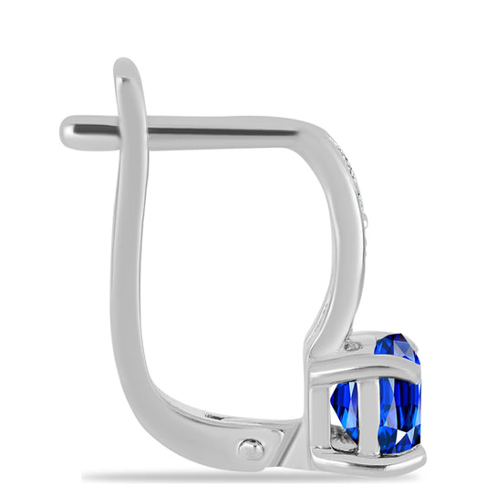 Pendientes de Plata con Zafiro Azul Australiano y Topacio Blanco