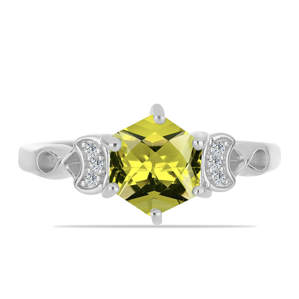 Anillo de Plata con Topacio Limón y Topacio Blanco