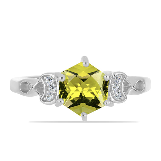 Anillo de Plata con Topacio Limón y Topacio Blanco
