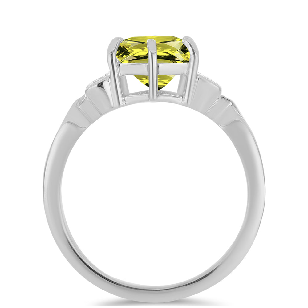 Anillo de Plata con Topacio Limón y Topacio Blanco