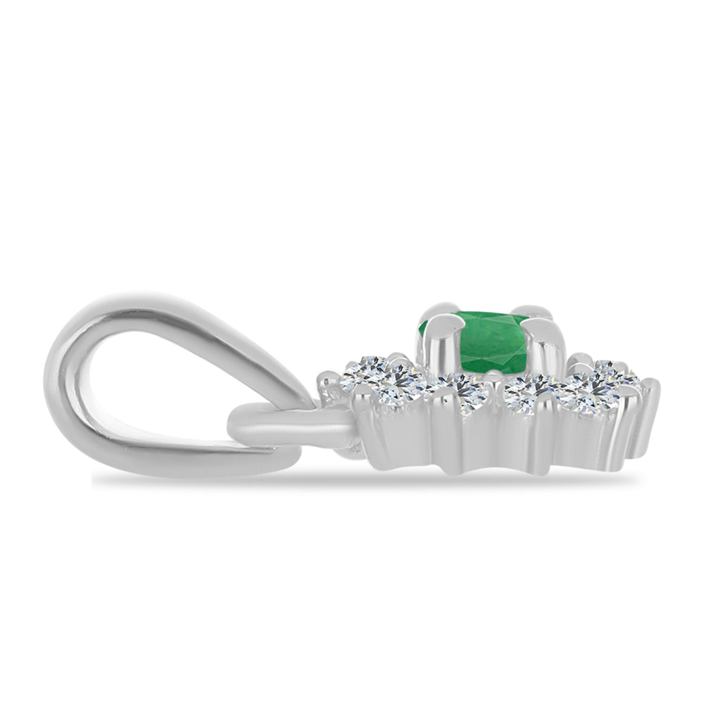 Conjunto de Plata con Rubí de Madagascar y Esmeralda de Brasil ( Colgante ) 3 