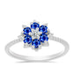 Anillo de Plata con Zafiro Azul Australiano y Topacio Blanco