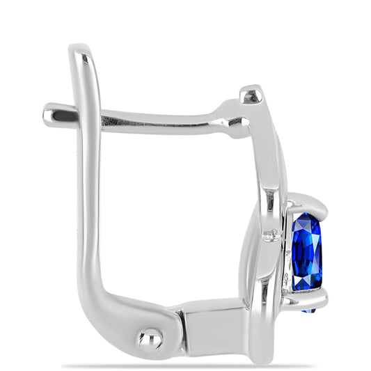 Pendientes de Plata con Zafiro Azul Australiano