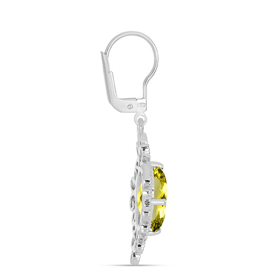Pendientes de Plata con Topacio Limón