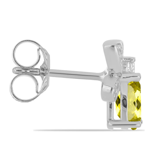 Pendientes de Plata con Topacio Limón y Topacio Blanco
