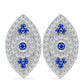 Pendientes de Plata con Zafiro Azul Australiano y Topacio Blanco