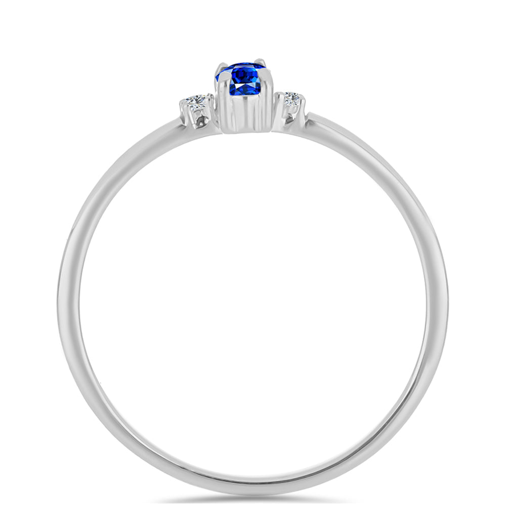 Anillo de Plata con Zafiro Azul Australiano y Topacio Blanco 2 