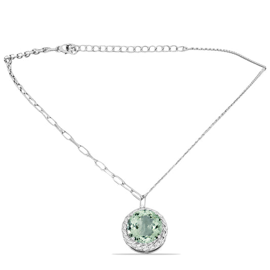 Collar de Plata con Amatista Verde