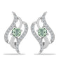 Pendientes de Plata con Amatista Verde y Topacio Blanco