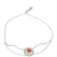 Pulsera de Plata con Piedra Solar de Oregon y Topacio Blanco