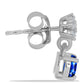Pendientes de Plata con Zafiro Azul Australiano y Topacio Blanco