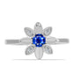 Anillo de Plata con Zafiro Azul Australiano y Topacio Blanco