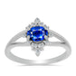 Anillo de Plata con Zafiro Azul Australiano y Topacio Blanco