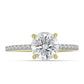 Anillo de Plata Bañada en Oro con Diamante certificado y cultivado en laboratorio y Zircón blanco natural