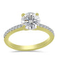 Anillo de Plata Bañada en Oro con Diamante certificado y cultivado en laboratorio y Zircón blanco natural