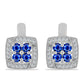 Pendientes de Plata con Zafiro Azul Australiano y Topacio Blanco