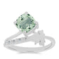 Anillo de Plata con Amatista Verde y Topacio Blanco