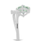 Anillo de Plata con Amatista Verde y Topacio Blanco